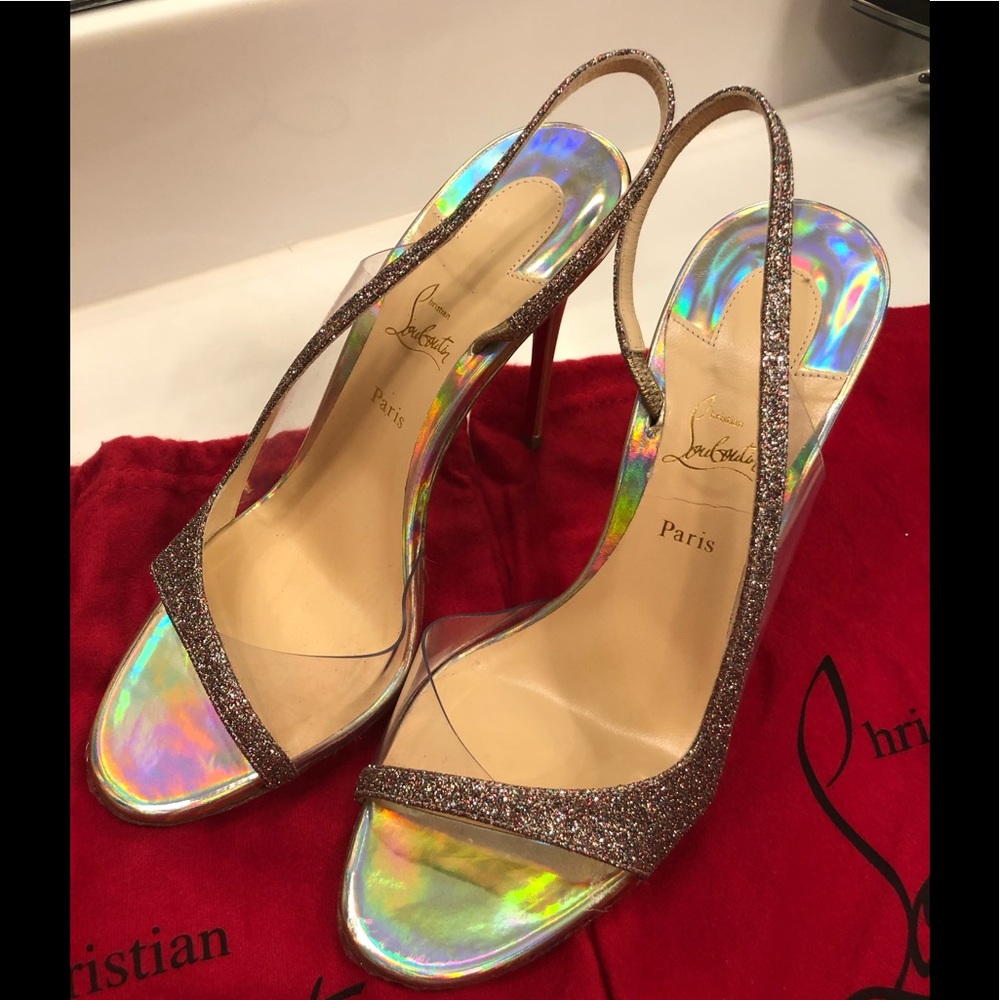 Gold/Vinyl Iridescent  Red Bottoms!!!